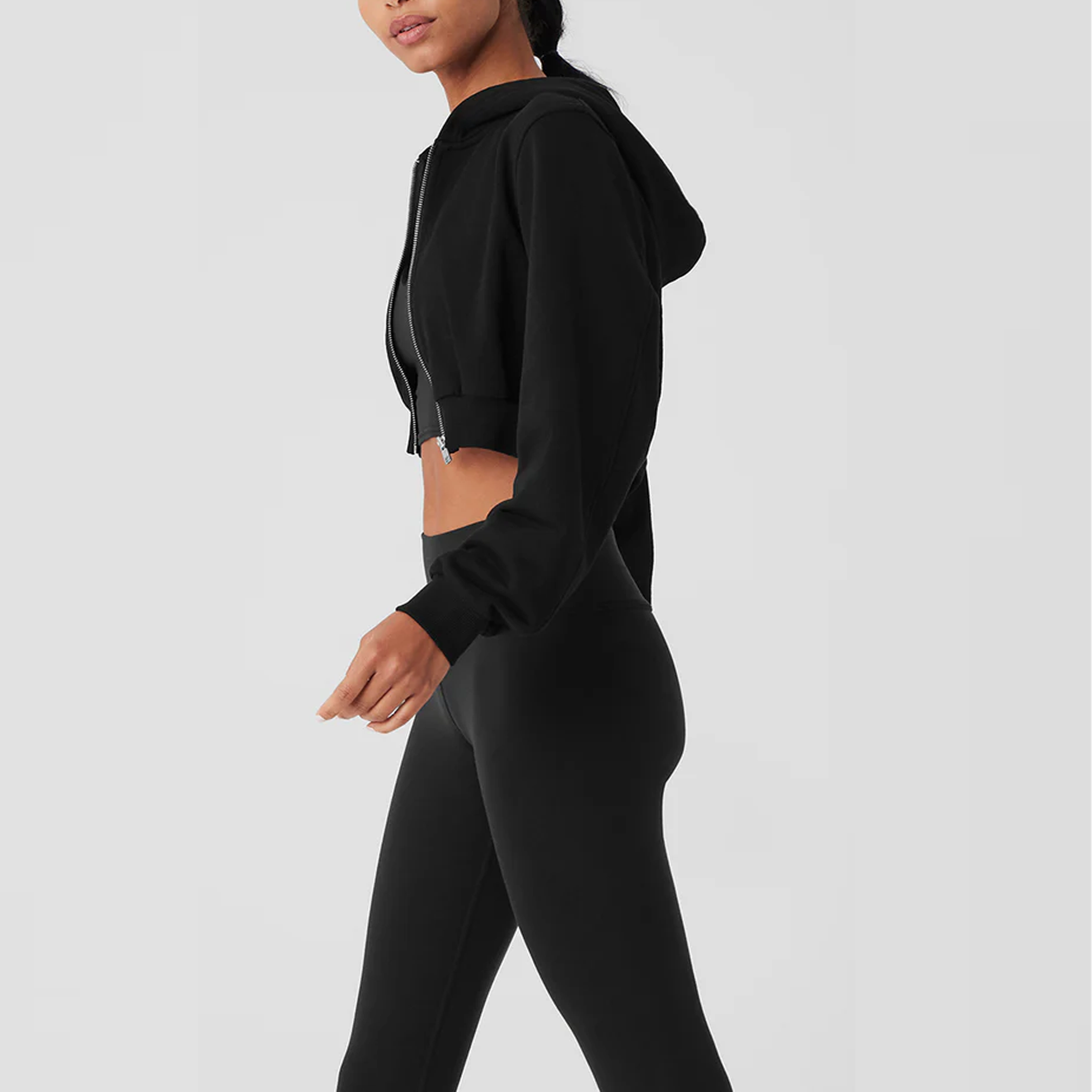 Vital zip up women crop hoodie