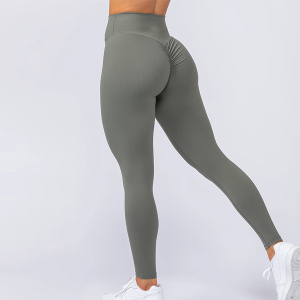 Women yoga pants scrunch butt grey
