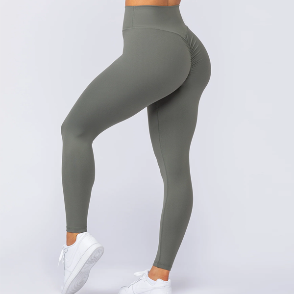 Women yoga pants scrunch butt grey