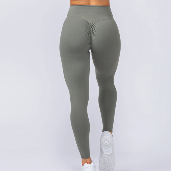 Women yoga pants scrunch butt grey