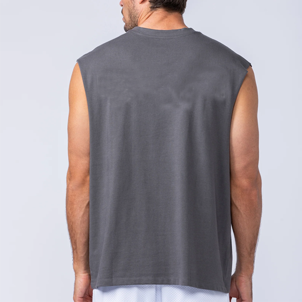 Muscle men sports vest straight hem