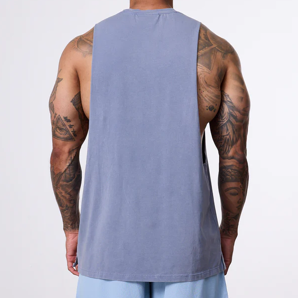 Light blue muscle men quick dry tank top