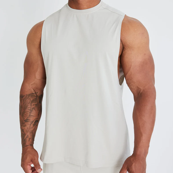 Quick dry active men fitness tank top drop-arm