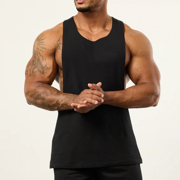 Breathable cotton quick dry active men fitness tank top