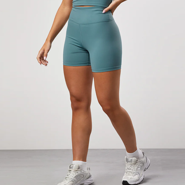 High waist v shape back design women gym shorts