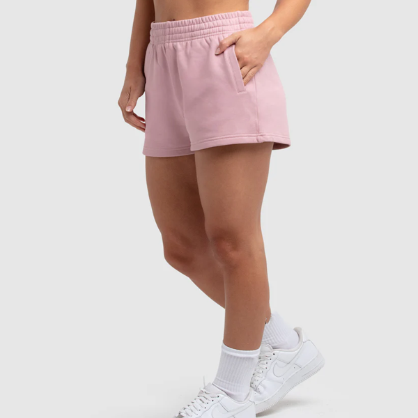 Women terry running shorts side pockets