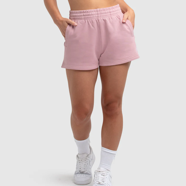 Women terry running shorts side pockets
