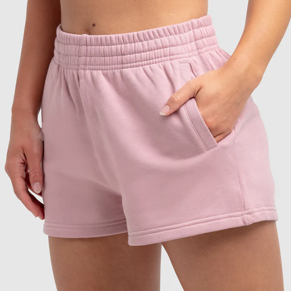 Women terry running shorts side pockets
