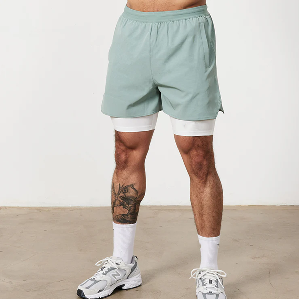 Two in one running shorts men