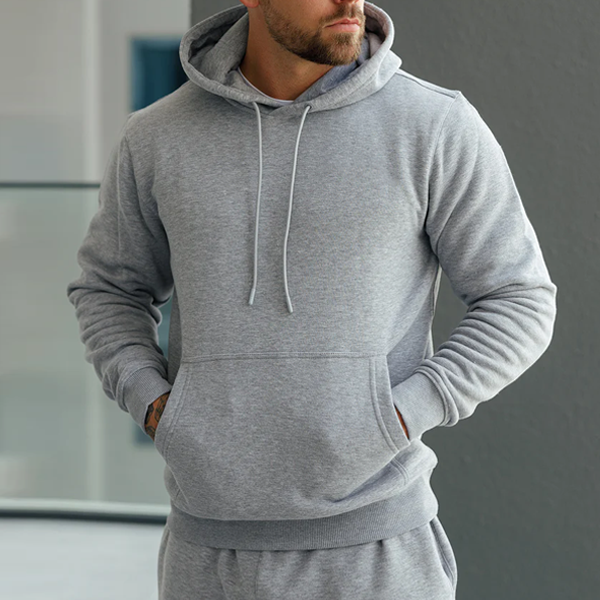 Men fleece pullover hoodie