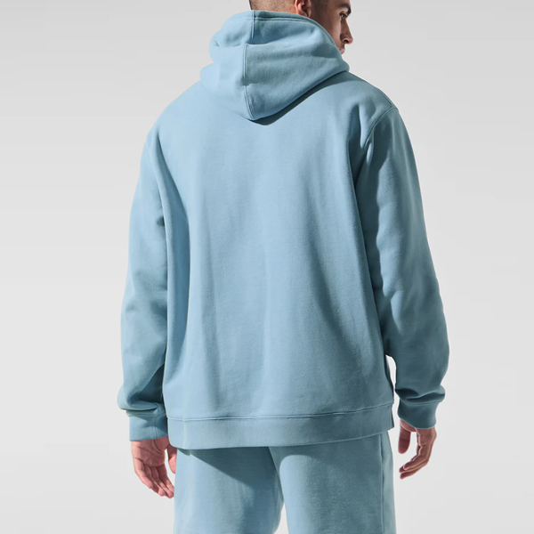 High quality active men loose hoodie blue