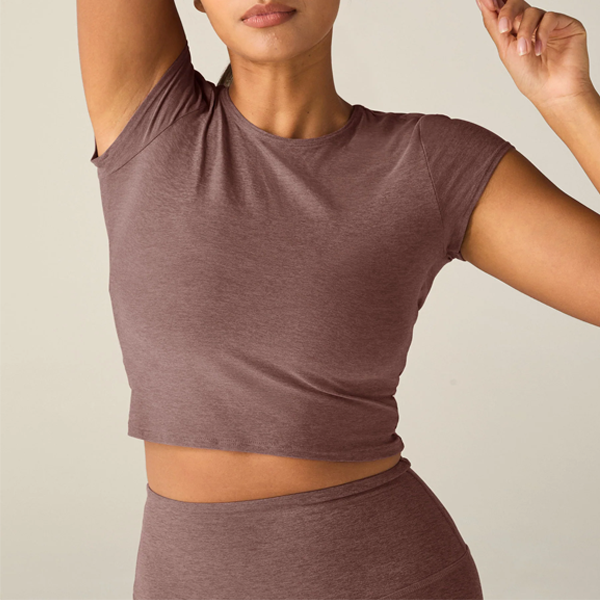 Sexy back active women crop Tees