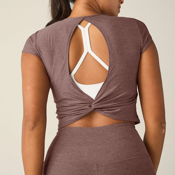 Sexy back active women crop Tees