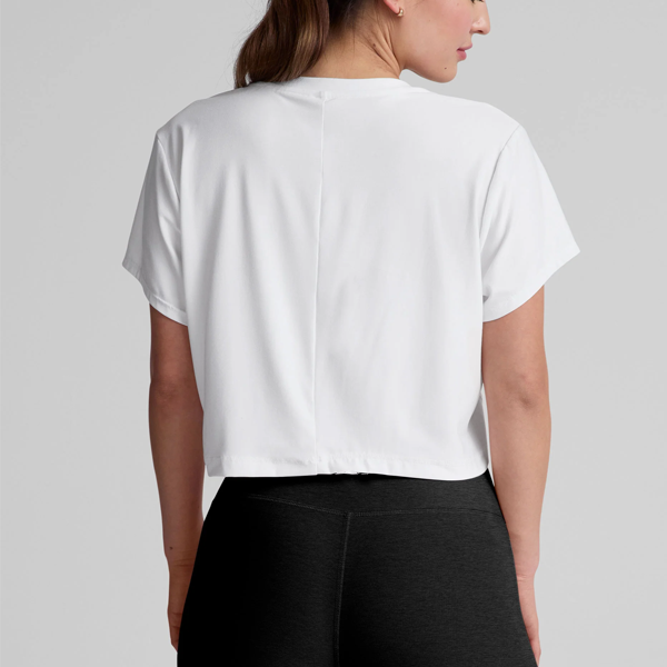 White vital women t shirt crop top