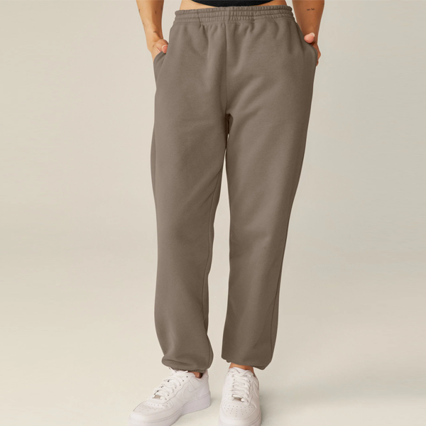 Luxe women fleece running joggers brown