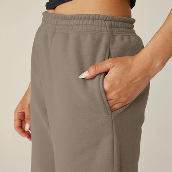 Luxe women fleece running joggers brown