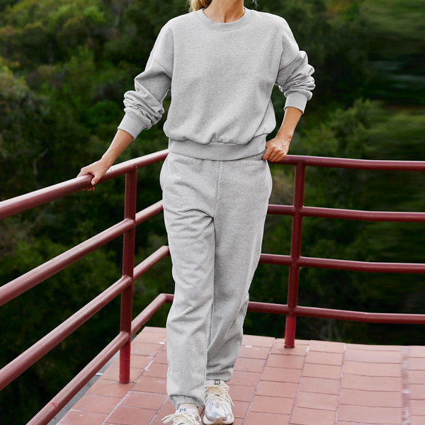 Pop womens fleece loose joggers grey