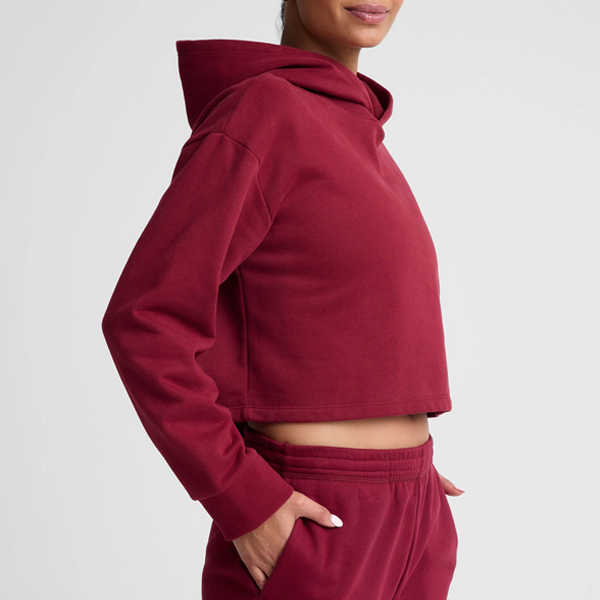 Pop vital women fleece pullover hoodie beige