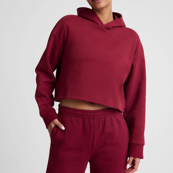 Pop vital women fleece pullover hoodie beige