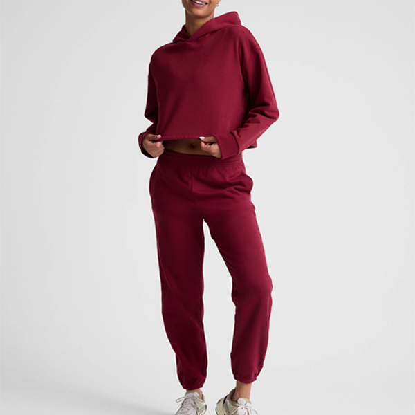 Pop vital women fleece pullover hoodie beige