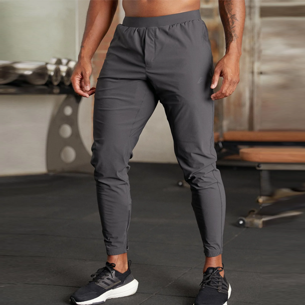 Training joggers stretch nylon with bottom zip