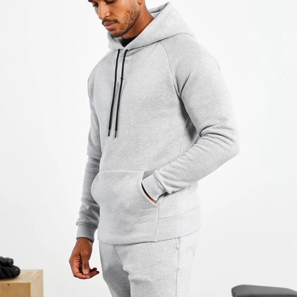Pop muscle men fleece pullover hoodie with pocket