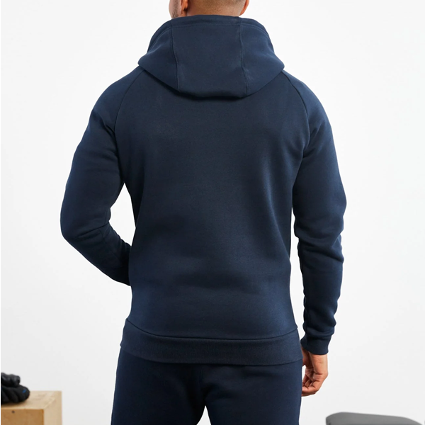 Pop men activewear front pocket navy pullover hoodie