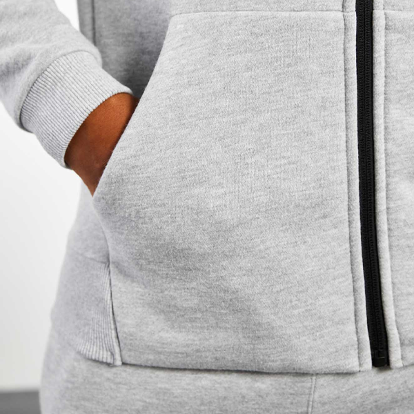 Pop men activewear front pocket grey zip up hoodie