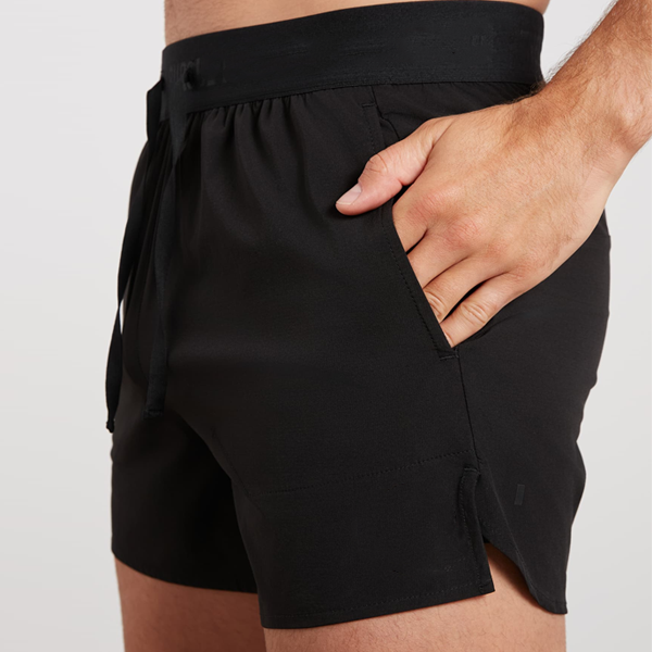 Active men lightweight nylon shorts with splits 