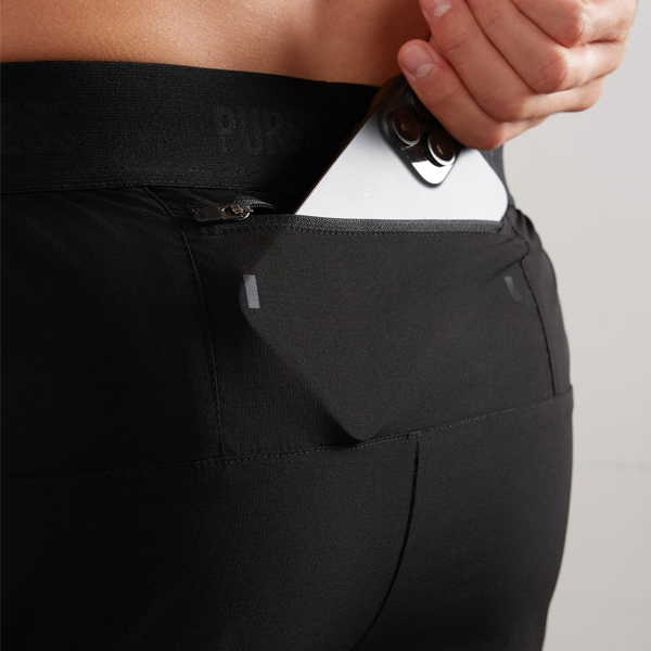 Active men lightweight nylon shorts with splits 