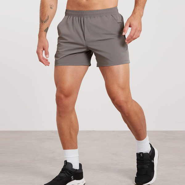 Grey lightweight nylon running shorts quick dry mens