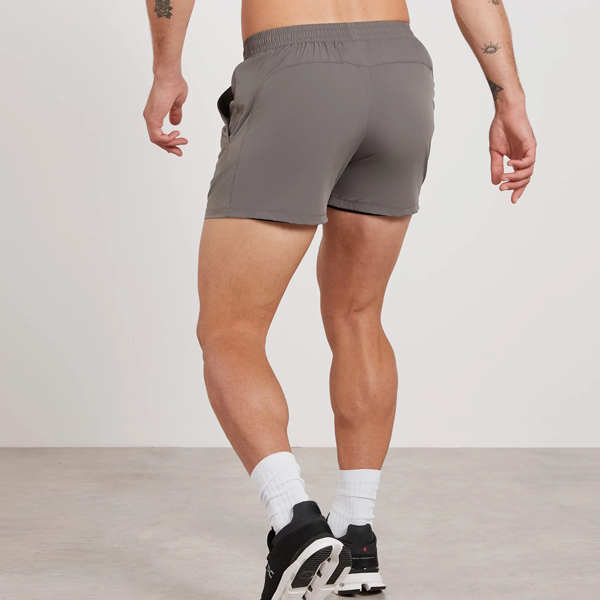 Grey lightweight nylon running shorts quick dry mens
