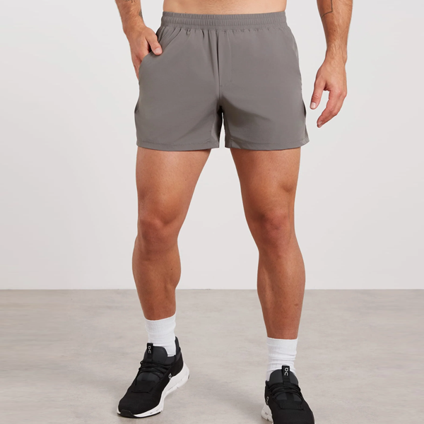 Grey lightweight nylon running shorts quick dry mens