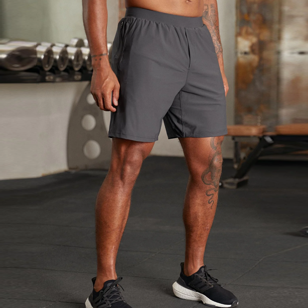 Dark grey lightweight stretch quick dry training shorts