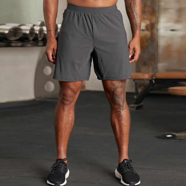 Dark grey lightweight stretch quick dry training shorts