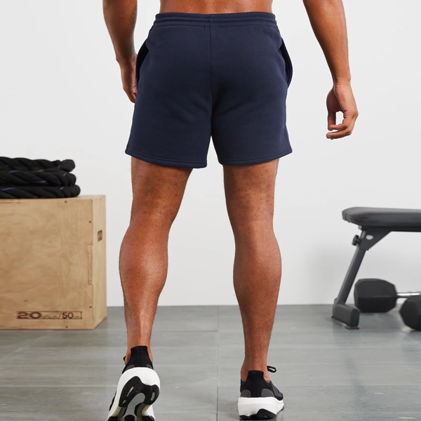 High quality men fleece running shorts comfortable navy
