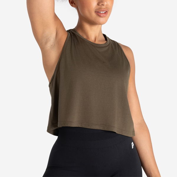Racer back pop women yoga top breathable cotton