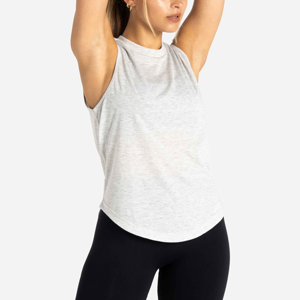 Light grey vital women quick dry material soft yoga tank top