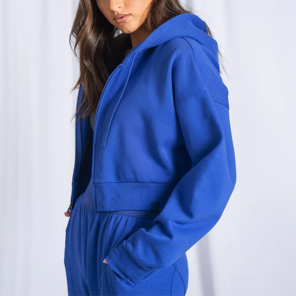 Pop women sports crop top warm up cotton hoodie