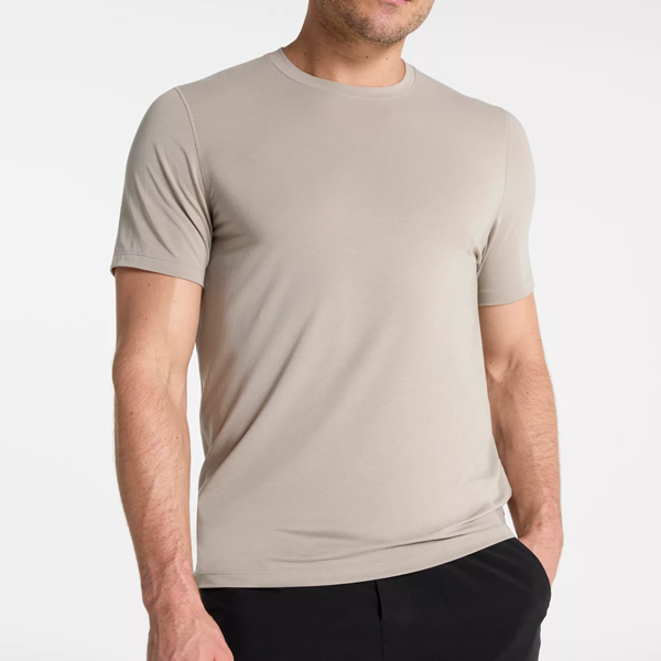Flex men t shirt breathable cotton khaki fitness top