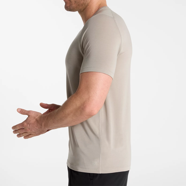Flex men t shirt breathable cotton khaki fitness top