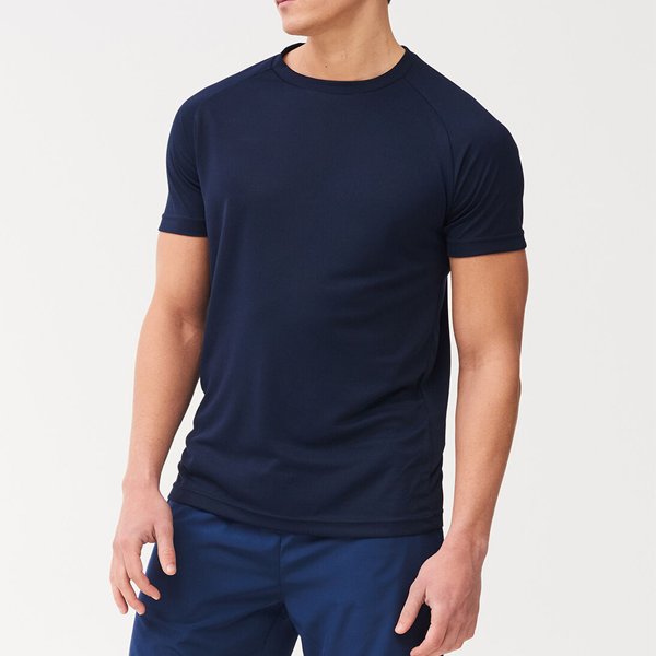 Comfortable active mens navy cotton gym shirt