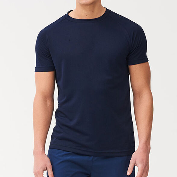 Comfortable active mens navy cotton gym shirt