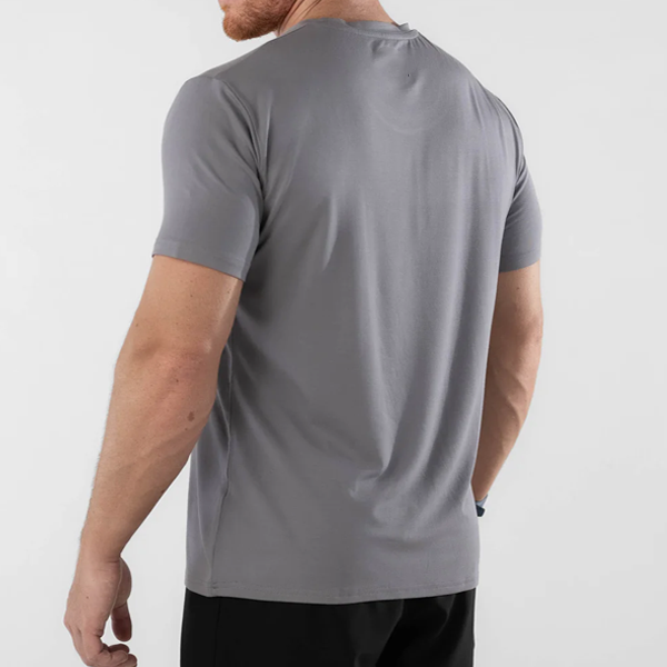 High quality soft cotton air-flex grey gym shirt slim fit