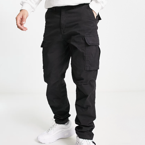 Luxe men cotton joggers black cargo pants