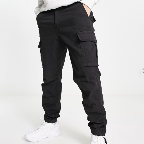 Luxe men cotton joggers black cargo pants