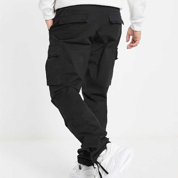 Luxe men cotton joggers black cargo pants