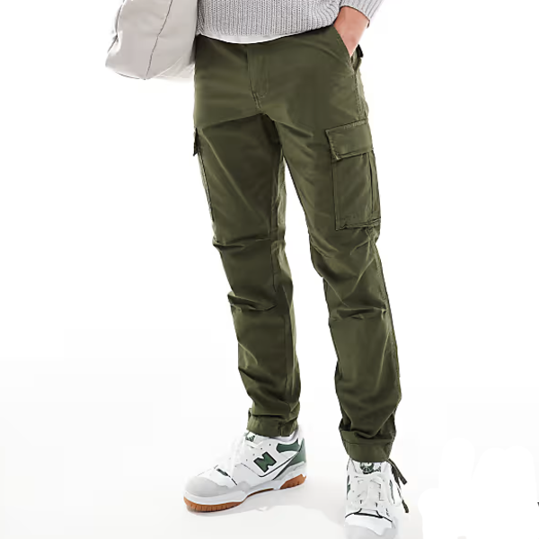 Optimum cotton joggers green cargo ripstop pants