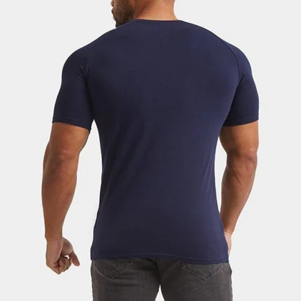 Soft cotton air-flex men gym shirt in navy