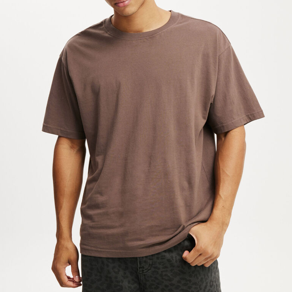 Pop loose fit air-flex cotton men t shirt khaki